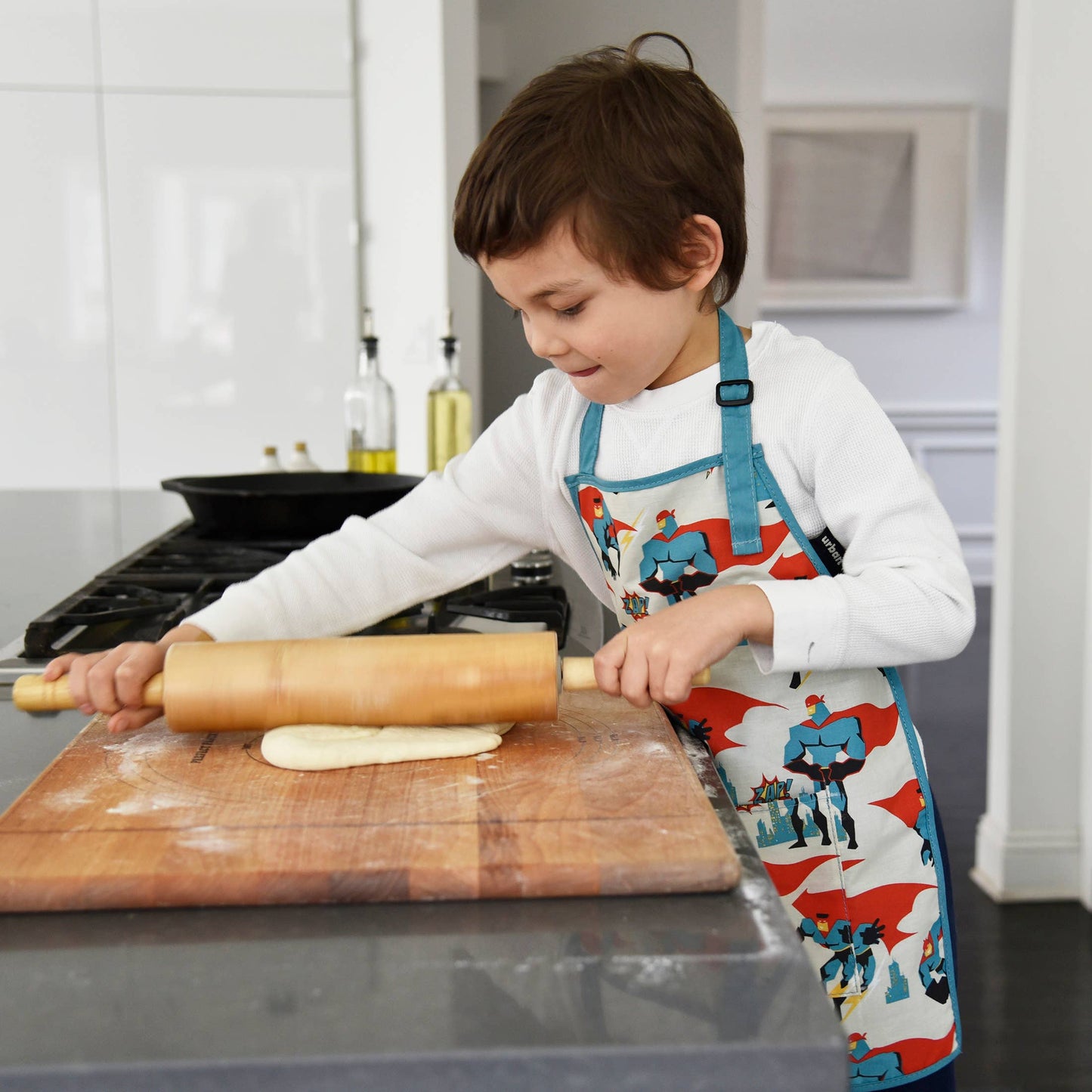 Urban Infant - Little Helper Kids Apron, Washable Cotton/Poly - Urban Dude: SMALL
