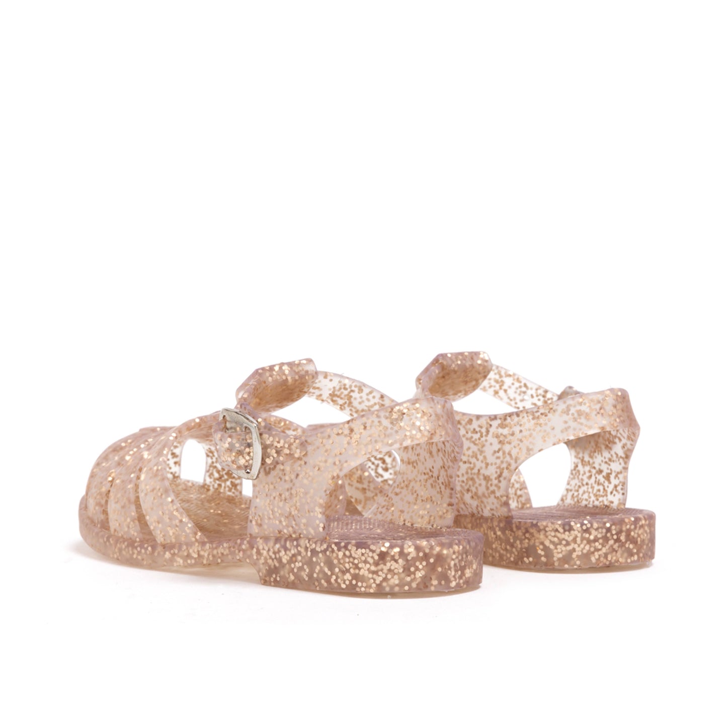 Shooshoos Jelly Sandal : Rose Gold Glitter