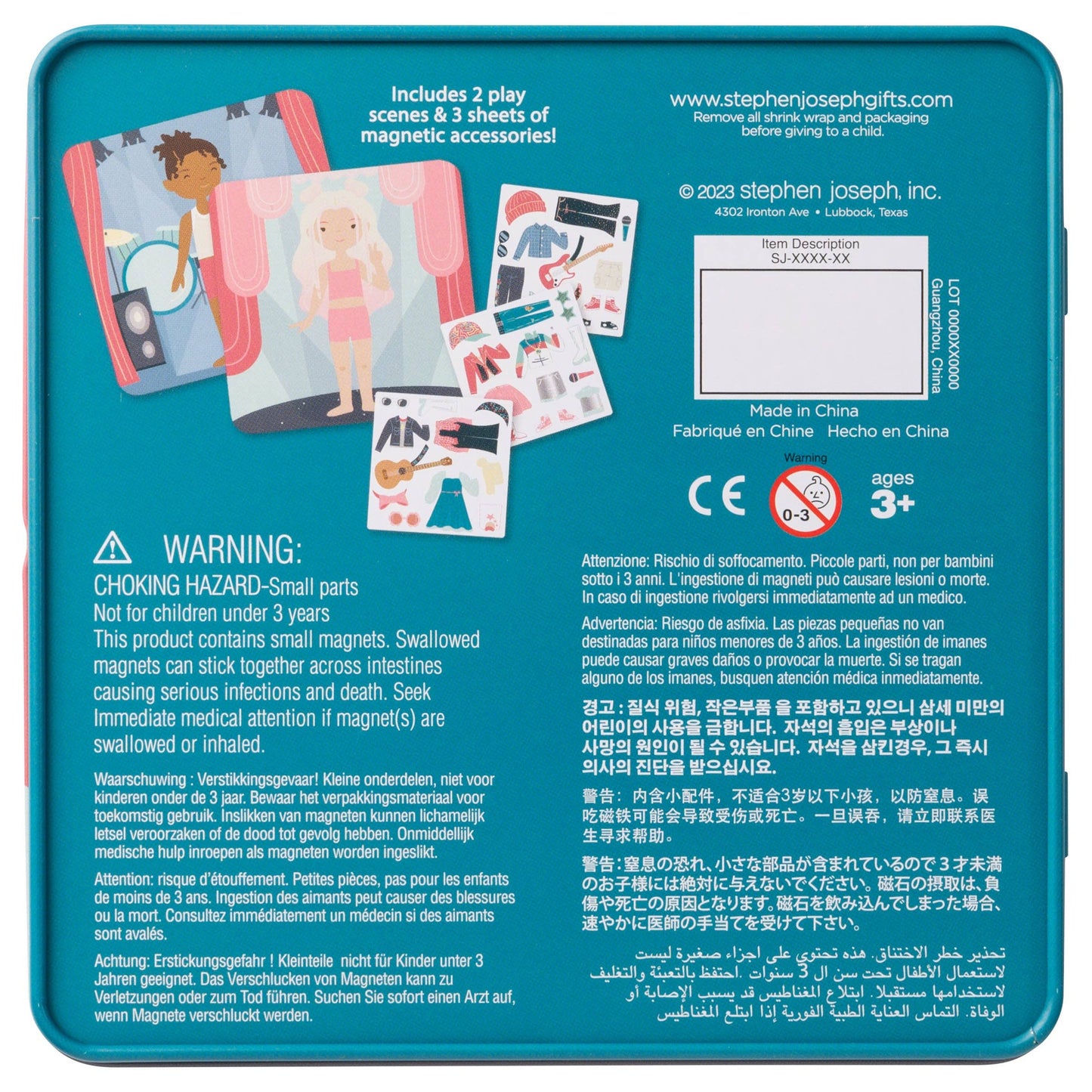 Stephen Joseph Travel Tin Magnetic Dress Up