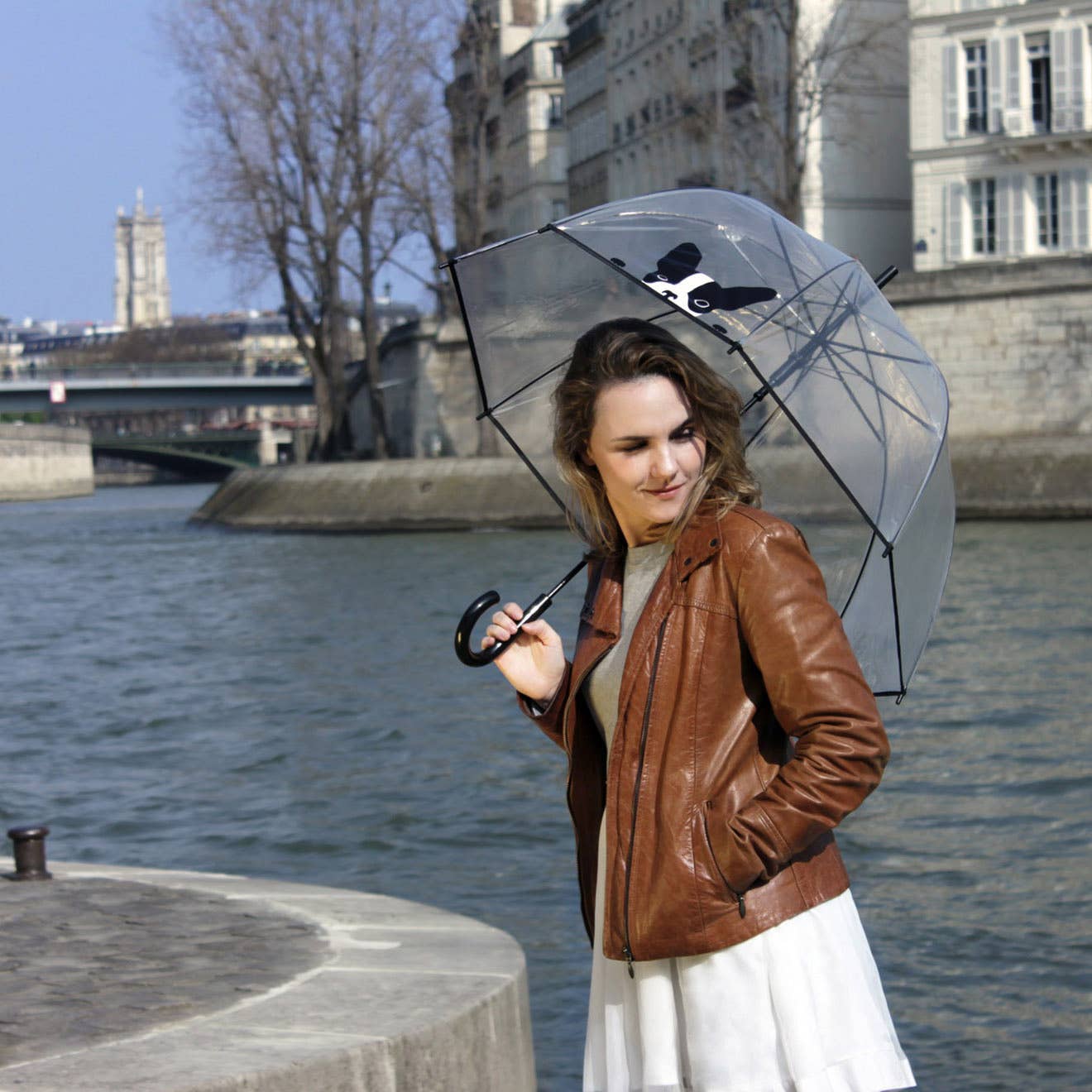 SMATI - Long Automatic Transparent Dog Umbrella