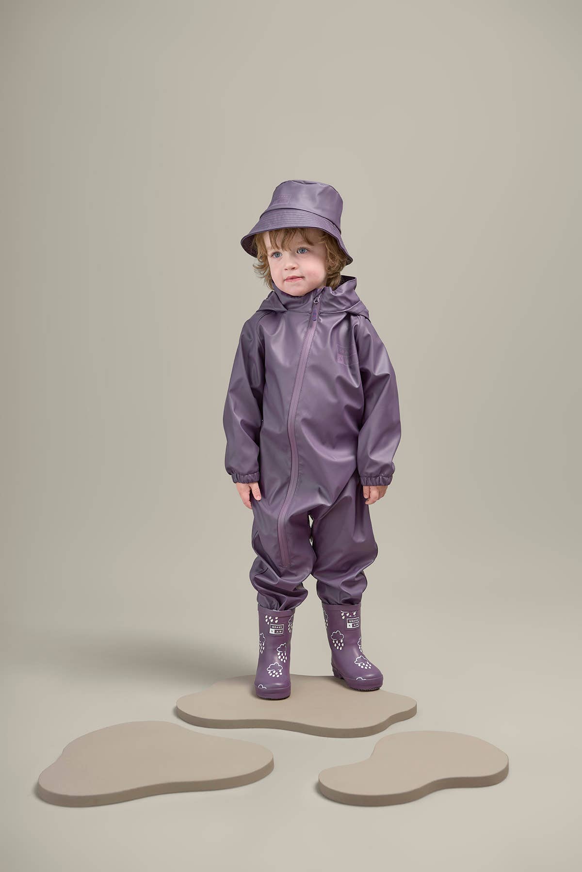 Grass & Air - Ochre Colour-Changing Kids Winter Wellies