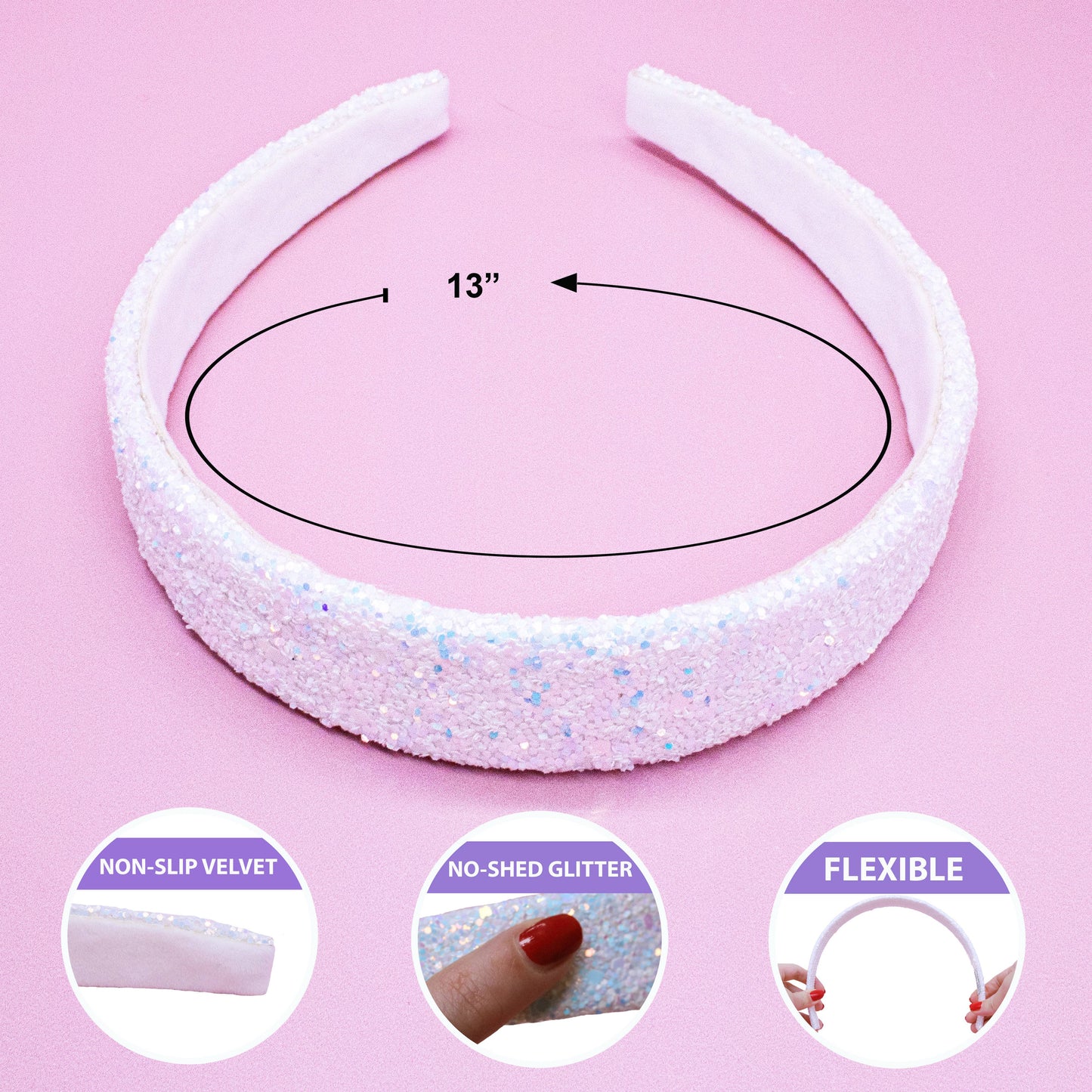 Frog Sac - Tapered Chunky Glitter Headband