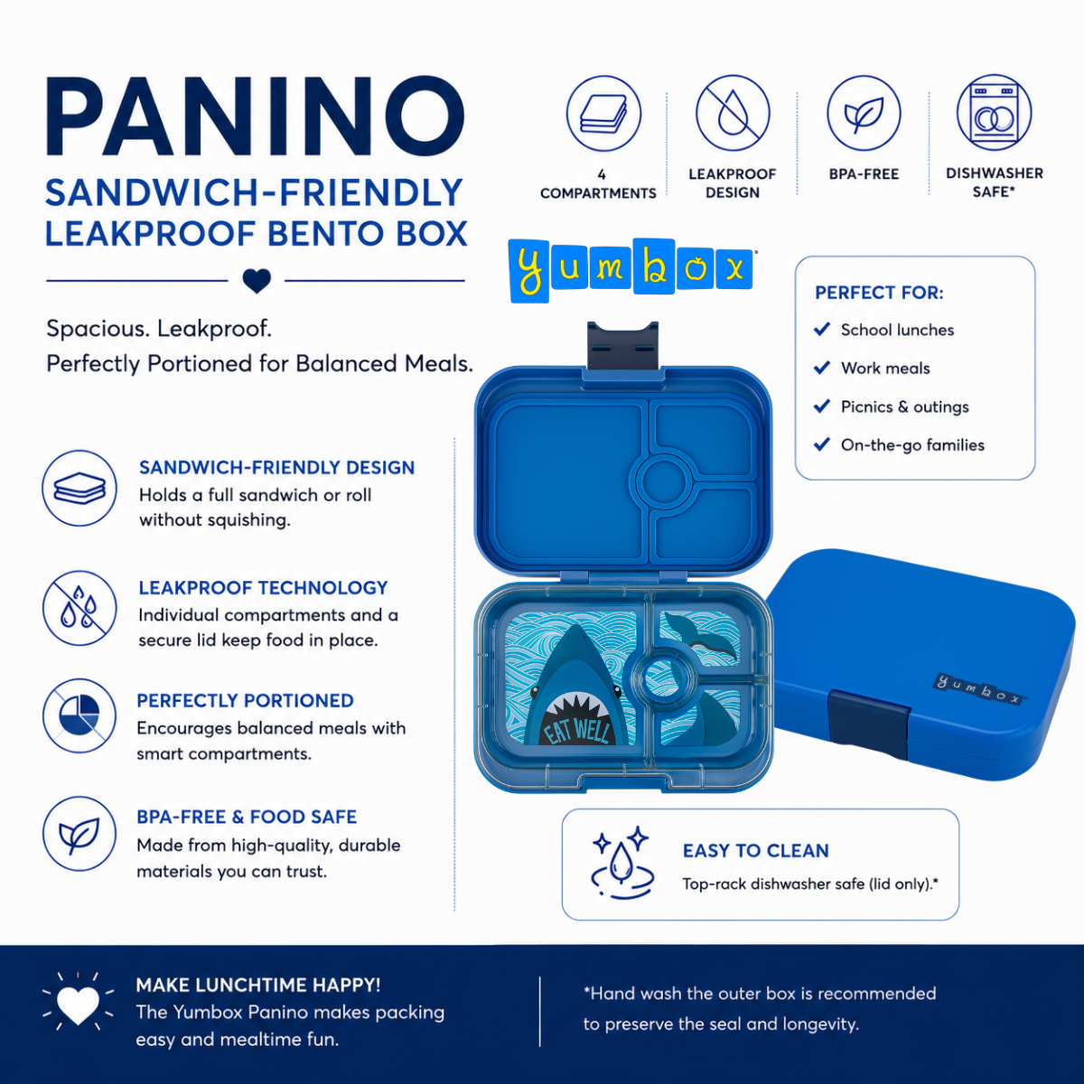 Yumbox - Yumbox Panino - Sandwich-Friendly Leakproof Bento Lunch Box
