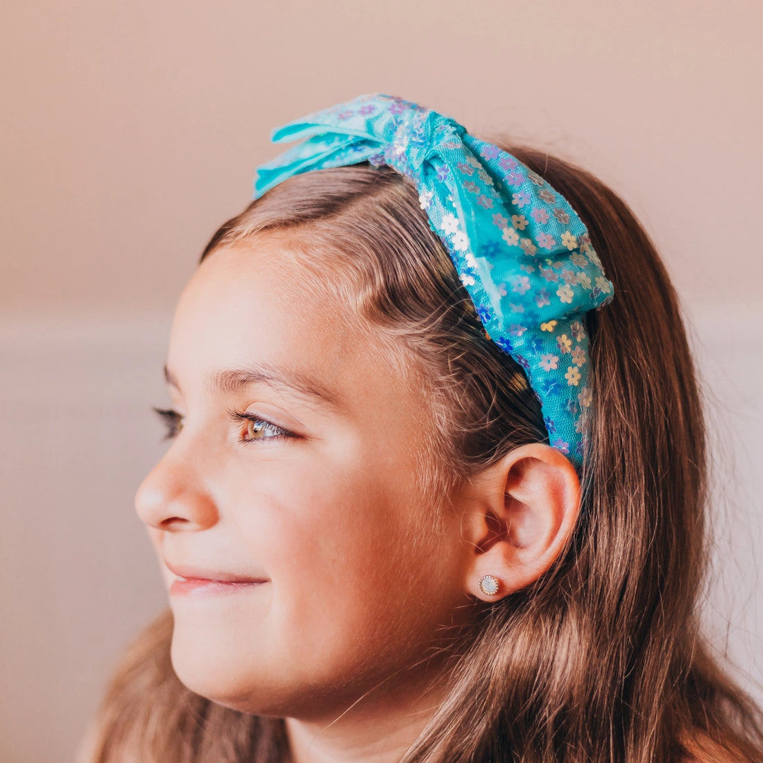 Frog Sac - Big Bow Headband - Double Layer Sequin