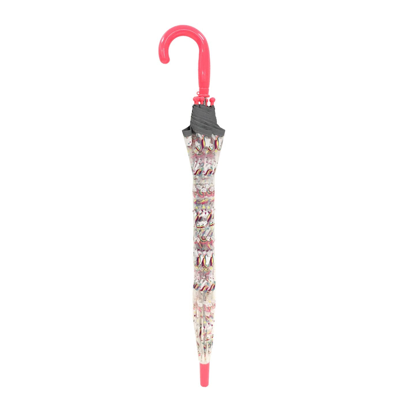 Child's Transparent Umbrella Pink Unicorn - Reflective