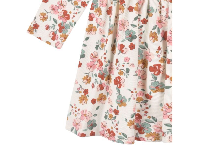 Gerber - 2-Pack Baby Girls Green Floral Long Sleeve Dresses