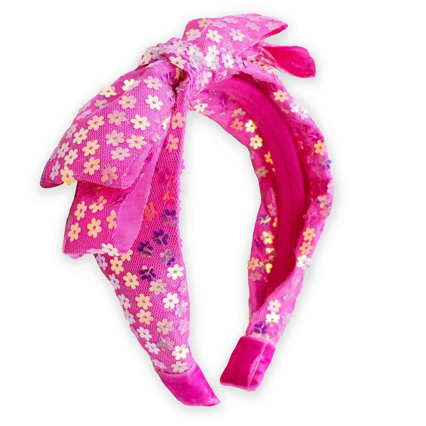 Frog Sac - Big Bow Headband - Double Layer Sequin