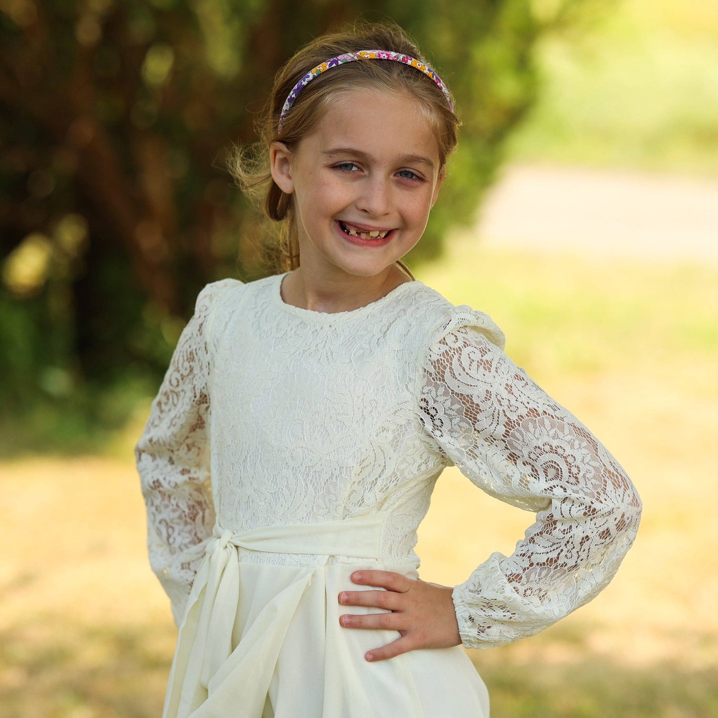 Frog Sac - Thin Floral Headband - Non Slip Hair Accessories for Kids