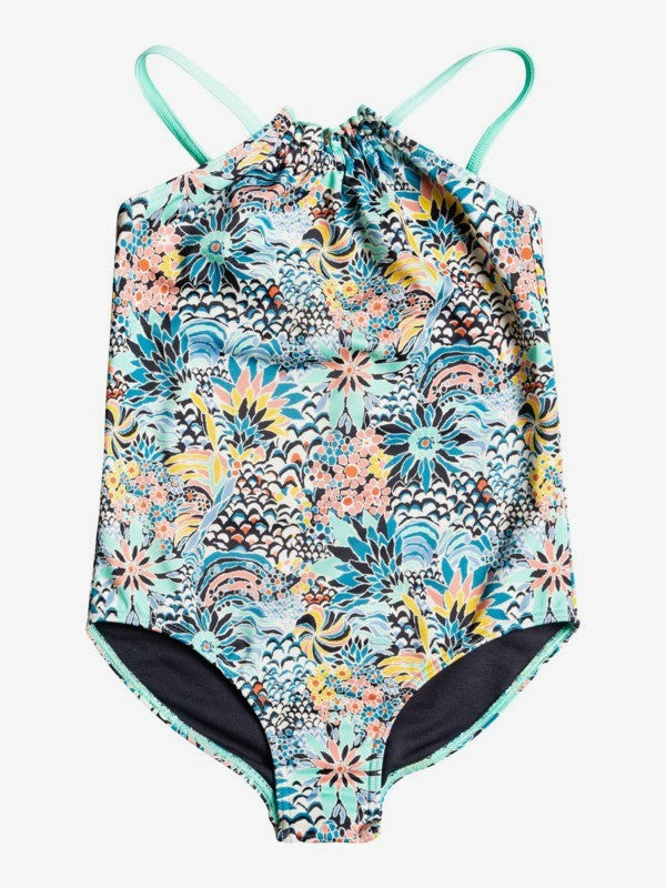 Roxy - Blue Marine Bloom One-Piece Swimsuit - 5Y