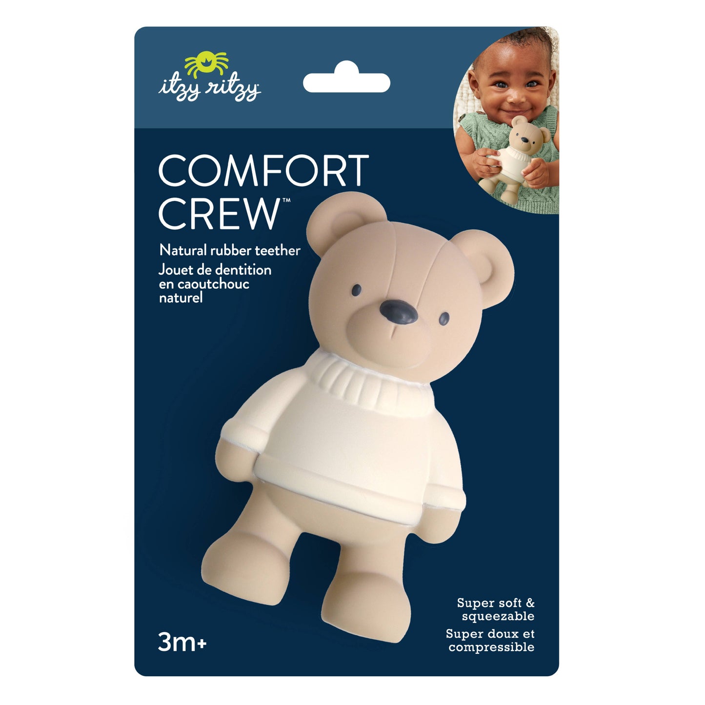 Itzy Ritzy -  Chew Crew: Bear Natural Rubber Teether