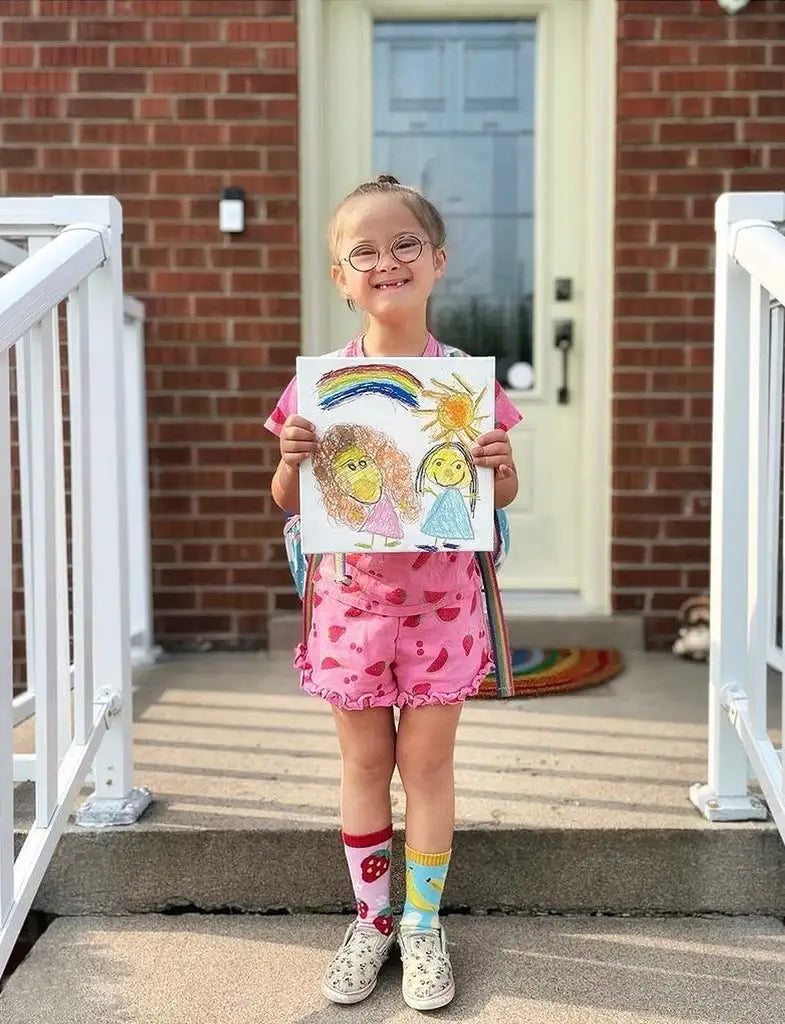 Pals Socks - Strawberry & Banana Mismatched Non-Slip Socks for Kids