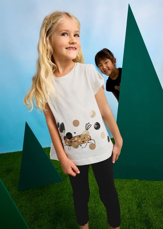 Mayoral Girl Dog Print T-Shirt and Leggings Set
