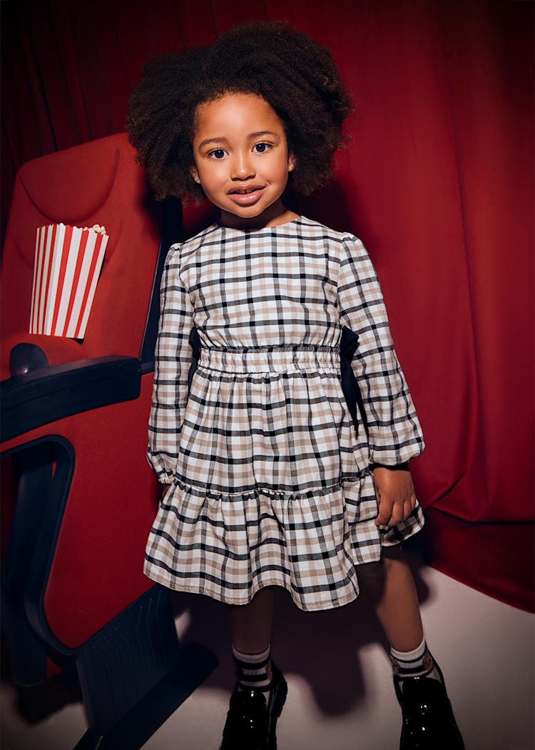 Mayoral - Plaid Dress with Bow Details