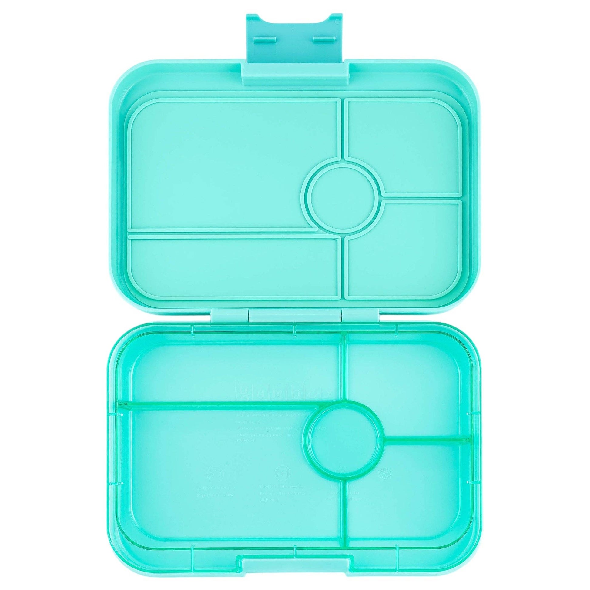 light blue lunch box opened 2