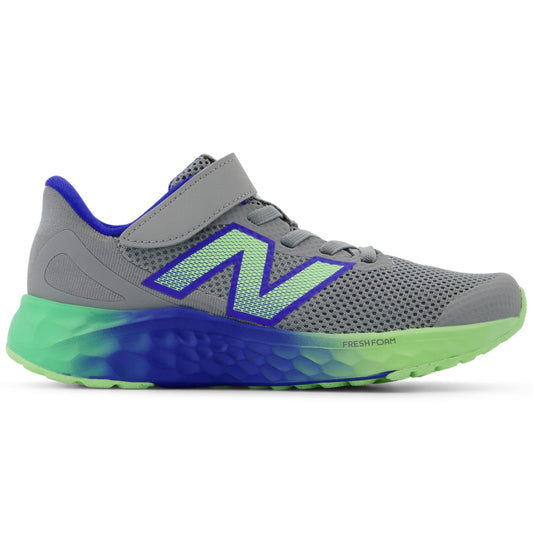 New Balance Fresh Foam Arishi v4 Running Shoes - Bungee Lace with Top Strap - Little Kid - Slate Grey