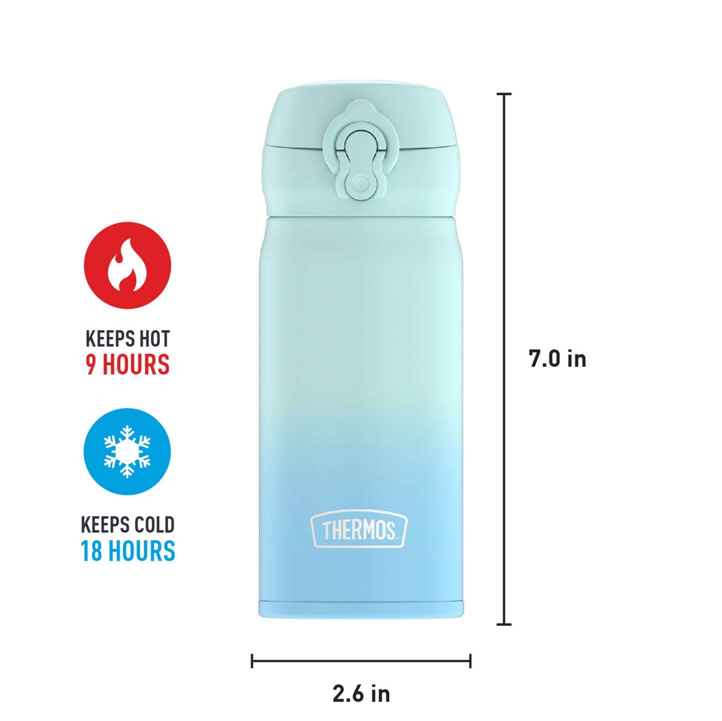 Thermos Stainless Steel Direct Drink Bottle - Ombre Mint 355 ml / 12oz