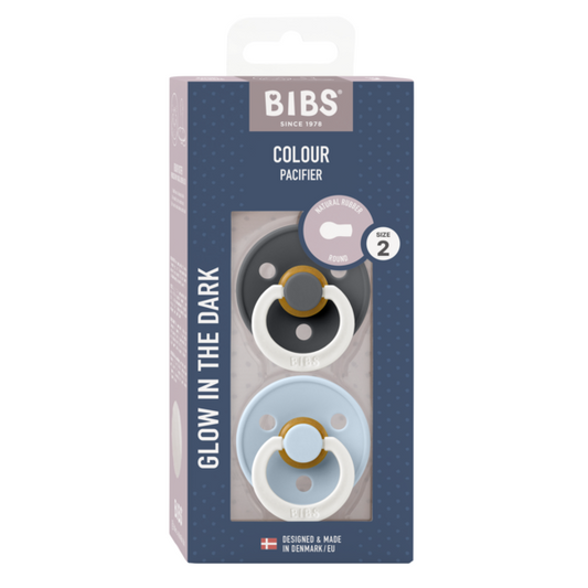 BIBS Pacifier Original COLOUR Latex 2 PK Blush Glow/Woodchuck Glow