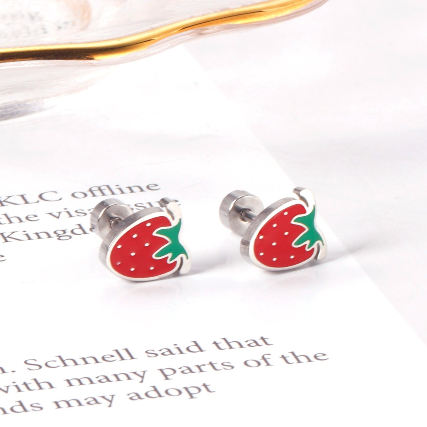 Oh! Cherise Stainless Steel Flat Back Earrings