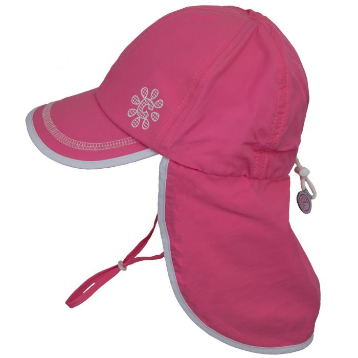 Calikids - Summer UV Flap Hat - Hot Pink