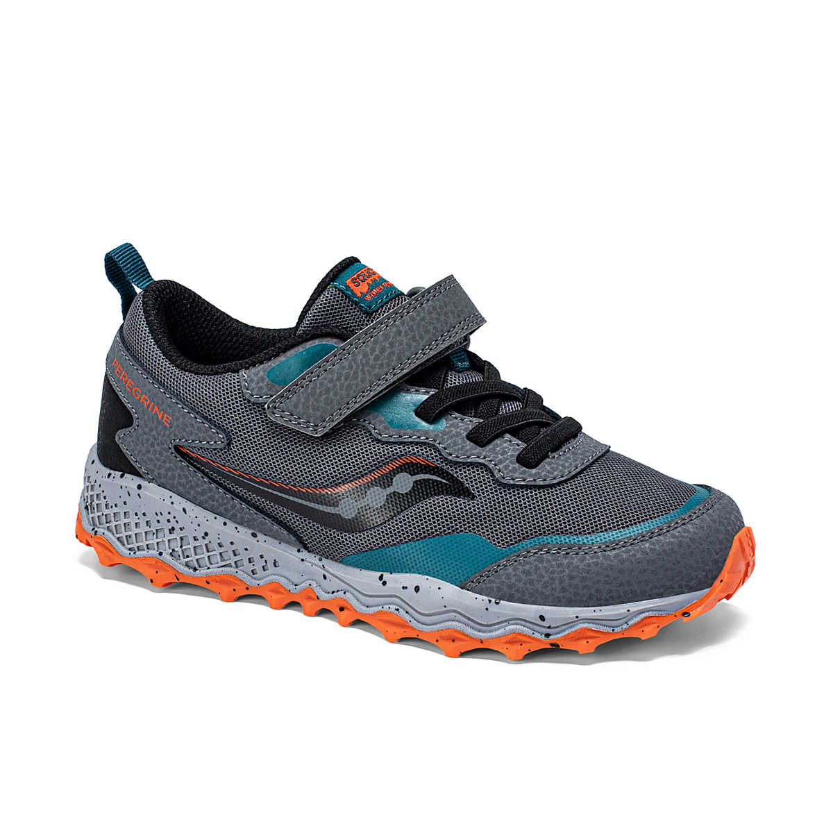 Saucony Big Kids Peregrine KDZ A/C Shield Sneaker - Grey/Teal