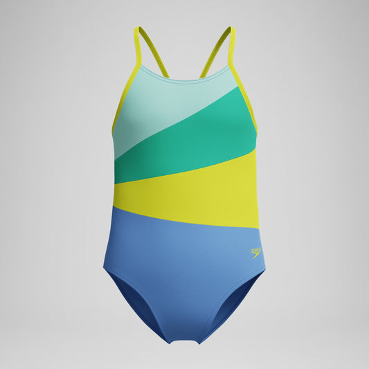 swimsuits one piece blue yellow green 7