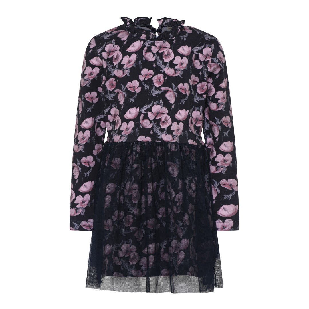 Minymo - Cotton Long Sleeve All Over Print Dress