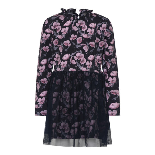 Minymo - Cotton Long Sleeve All Over Print Dress