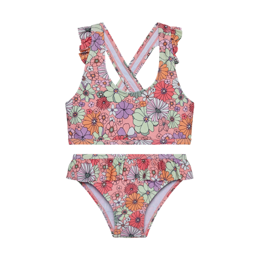Color kids - 2 Pc Girls Swimsuit Bikini W. Skirt