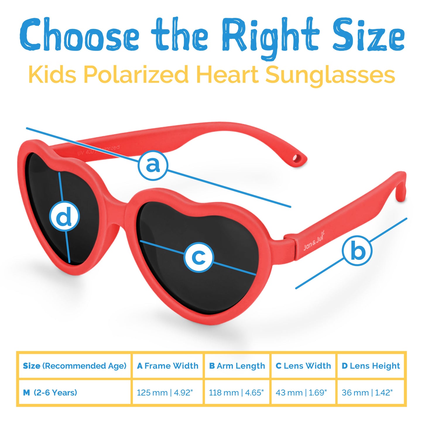 Jan & Jul - Kids Polarized Heart Sunglasses